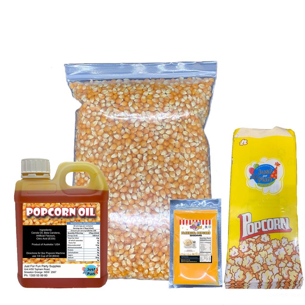 Popcorn Packs Kit 8oz 1cs Popcorn Kernels Oil Salt 