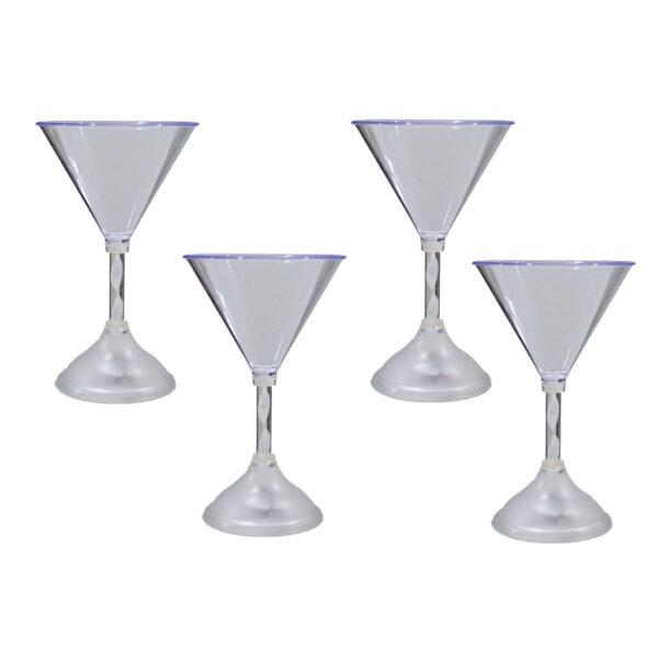 LED Flashing Plastic Martini Cocktail Glasses - Image 3