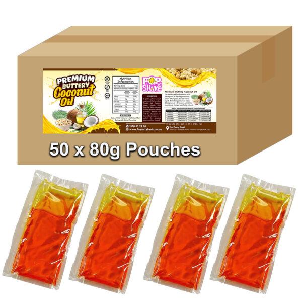 50 x 80g Coconut Popping Oil Pouches for 8oz Popcorn Machines