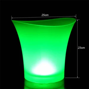 1 x 5 Litre 4 Colour Waterproof Plastic LED Ice Bucket