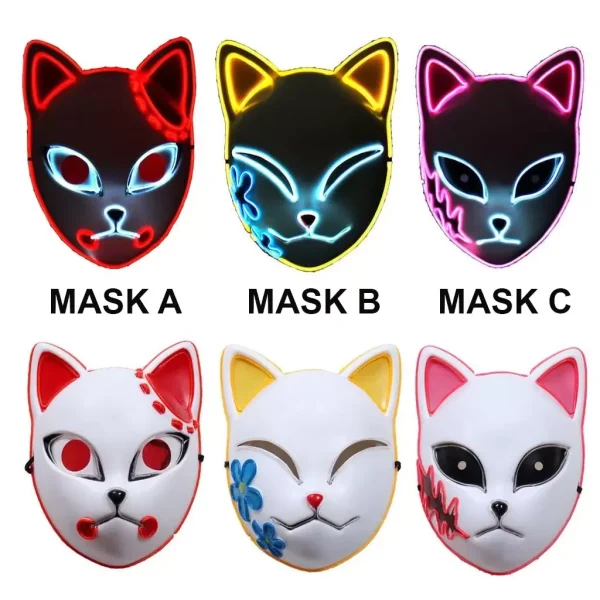 LED Kitty Mask for Halloween | Anime Cosplay