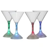 LED Flashing Plastic Martini Cocktail Glasses