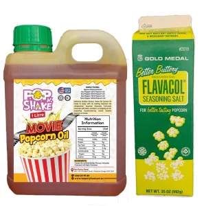 Bundle of 1 litre Popcorn Oil & 992g Better Butter Flavacol Salt