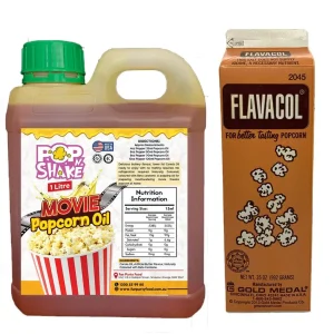 Bundle Package of 1 litre Popcorn Oil & 992g Flavacol Original Flavacol Popcorn Salt
