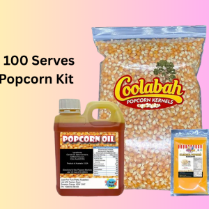 100 Serves Popcorn Kit Includes Kernels, Oil, Salt