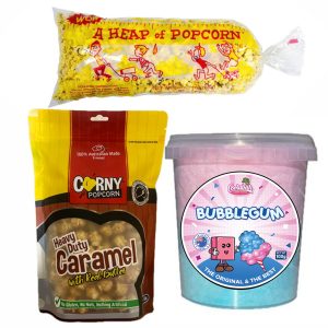 Deluxe Caramel Corn + Movie Popcorn + Fairy Floss