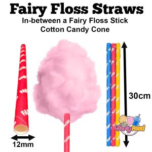 Fairy Floss Straws for all types of Fairy Floss Machines Pink | Yellow | Blue